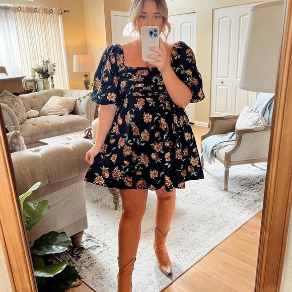 NWT Abercrombie & Fitch Emerson Linen-Blend Puff Sleeve Mini Dress Size XS - Picture 4 of 15